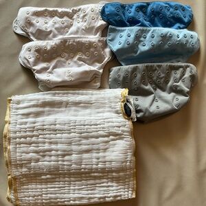 BumGenius Flip Cloth Diaper covers + 6 trifolds
